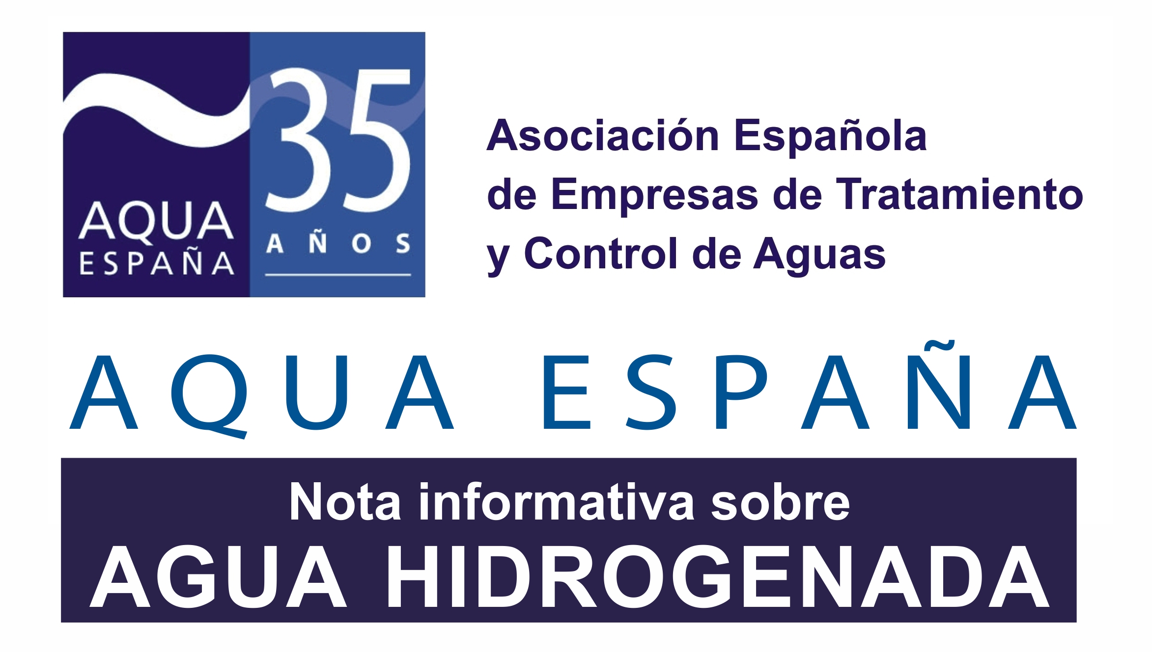 AQUA ESPAÑA: Nota informativa sobre Agua Hidrogenada